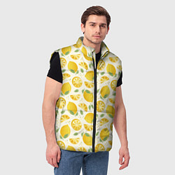 Мужской жилет Сочные лимоны - паттерн, цвет: 3D-черный — фото 2