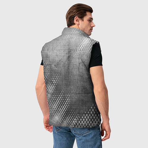Мужской жилет Mercedes - grey gradient вертикально / 3D-Черный – фото 4
