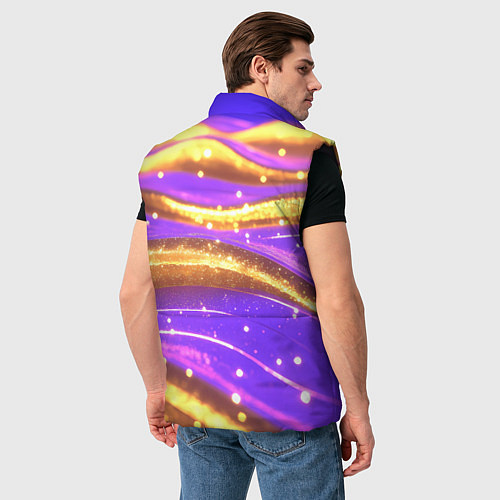 Мужской жилет Блестящая волнистая текстура / 3D-Черный – фото 4