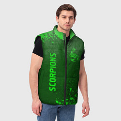 Мужской жилет Scorpions - green gradient вертикально, цвет: 3D-черный — фото 2