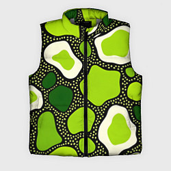 Мужской жилет Зеленая абстракция с кругами, цвет: 3D-светло-серый