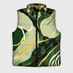 Мужской жилет Зеленый природный паттерн, цвет: 3D-красный