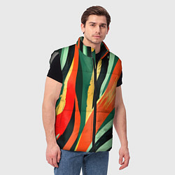 Мужской жилет Тропическая жаркая абстракция, цвет: 3D-светло-серый — фото 2