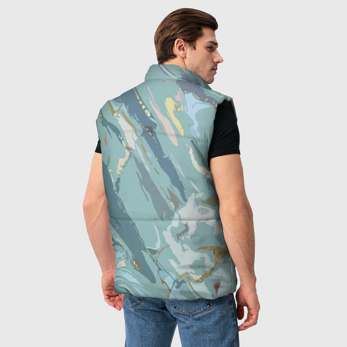 Мужской жилет Холодный голубой абстракция / 3D-Черный – фото 4