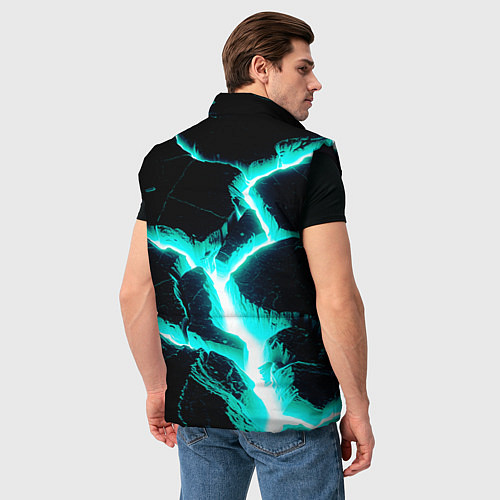 Мужской жилет Color light blue black / 3D-Черный – фото 4