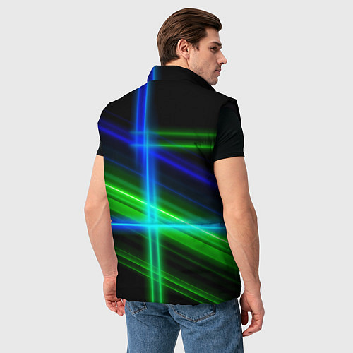 Мужской жилет Color blue black green / 3D-Черный – фото 4