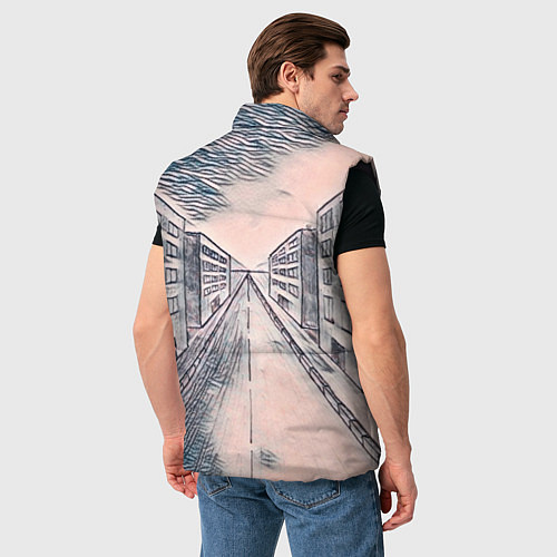 Мужской жилет Сумрачный город / 3D-Черный – фото 4