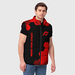 Мужской жилет Need for Speed - red gradient вертикально, цвет: 3D-черный — фото 2