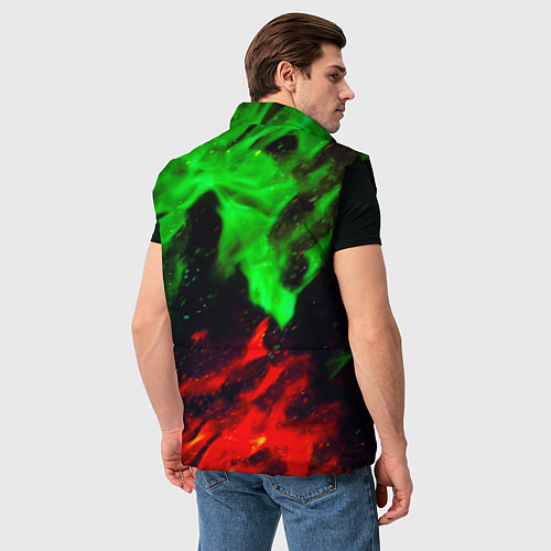 Мужской жилет Monster energy огонь лого / 3D-Черный – фото 4