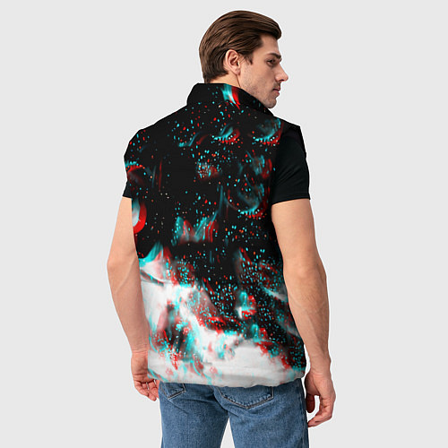 Мужской жилет Monster energy огонь глитч / 3D-Черный – фото 4