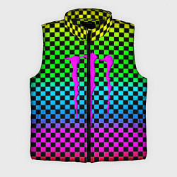 Мужской жилет Monster energy неоновая клетка, цвет: 3D-черный