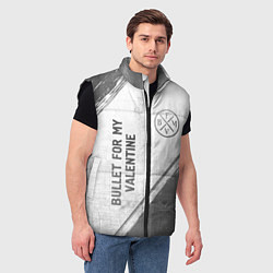 Мужской жилет Bullet For My Valentine - white gradient вертикаль, цвет: 3D-черный — фото 2