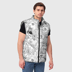 Мужской жилет Птицы Сирин, цвет: 3D-светло-серый — фото 2
