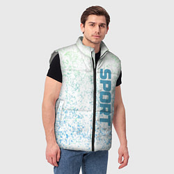 Мужской жилет Sport бело-голубой, цвет: 3D-светло-серый — фото 2
