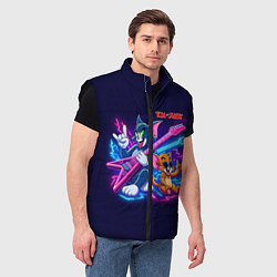Мужской жилет Том и Джерри рок музыканты - неоновое свечение, цвет: 3D-черный — фото 2