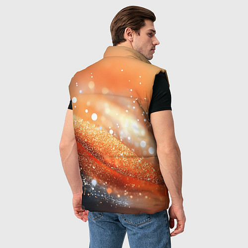 Мужской жилет Блестящая текстура персикового цвета / 3D-Черный – фото 4