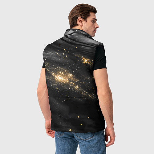 Мужской жилет Черная текстура с золотинками / 3D-Черный – фото 4