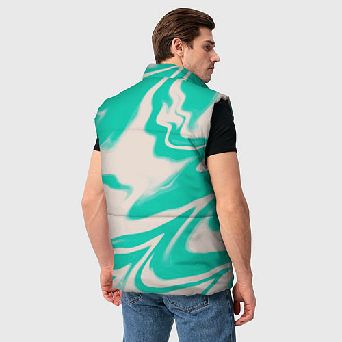Мужской жилет Color white turquoise / 3D-Черный – фото 4