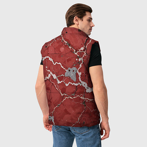 Мужской жилет Красно-серый мрамор / 3D-Черный – фото 4