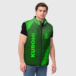 Мужской жилет Kuromi - green gradient вертикально, цвет: 3D-черный — фото 2