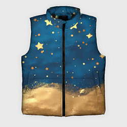 Мужской жилет Золотые звезды на синем фоне текстура, цвет: 3D-черный