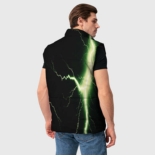 Мужской жилет Lightning yellow текстура / 3D-Черный – фото 4