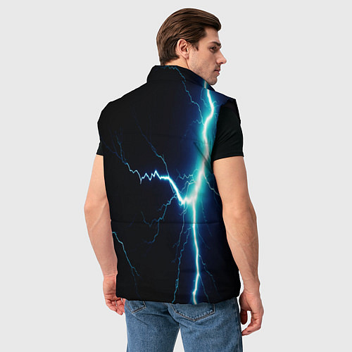 Мужской жилет Lightning light blue / 3D-Черный – фото 4