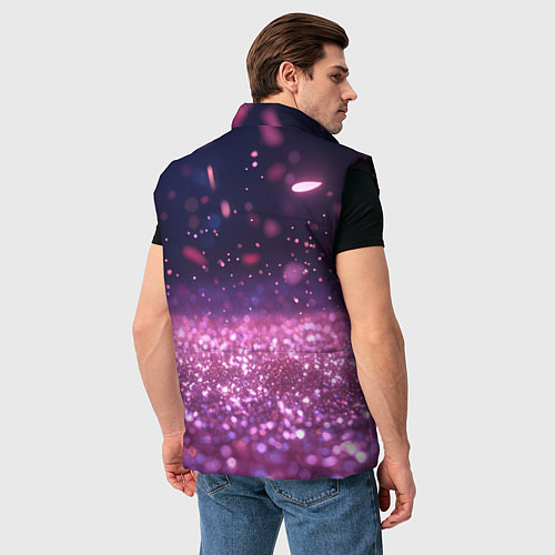 Мужской жилет Розовые блестящие блестки / 3D-Черный – фото 4