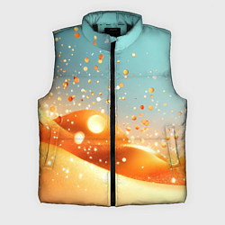 Мужской жилет Золотая песочная абстракция фон, цвет: 3D-черный