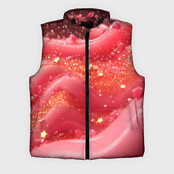 Мужской жилет Розовая волнистая блестящая текстура, цвет: 3D-черный