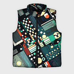 Мужской жилет Тёмно-синий абстракция полосы кружочки