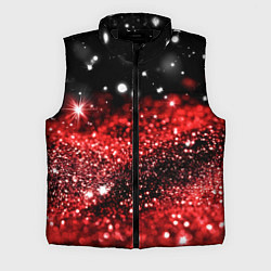Мужской жилет Красно-черная блестящая текстура, цвет: 3D-черный