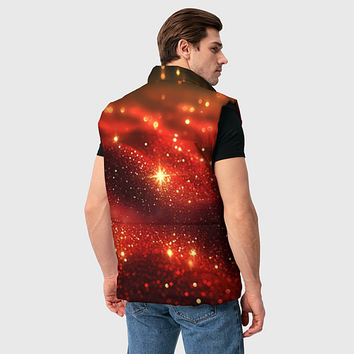 Мужской жилет Красная зернистая текстура / 3D-Черный – фото 4