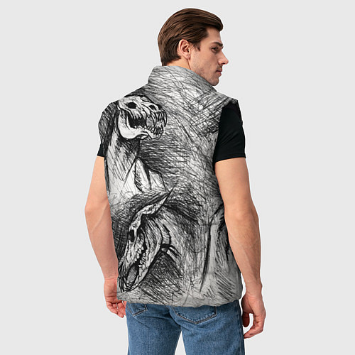 Мужской жилет Черепа лошадей / 3D-Черный – фото 4