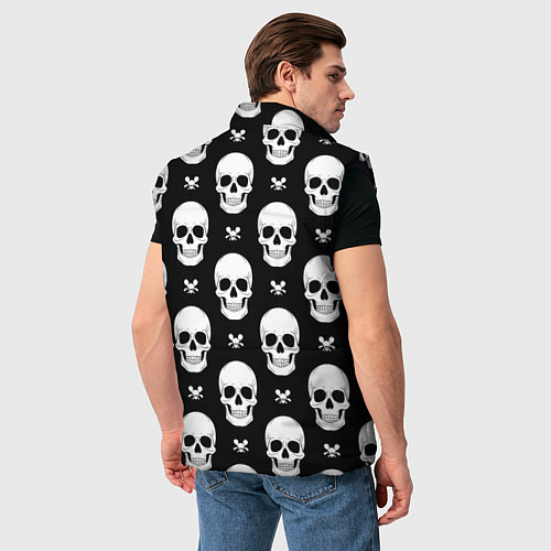 Мужской жилет Черепной фон / 3D-Черный – фото 4
