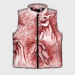 Мужской жилет Черепа лошадей - эскиз, цвет: 3D-черный