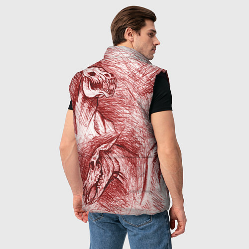 Мужской жилет Черепа лошадей - эскиз / 3D-Черный – фото 4