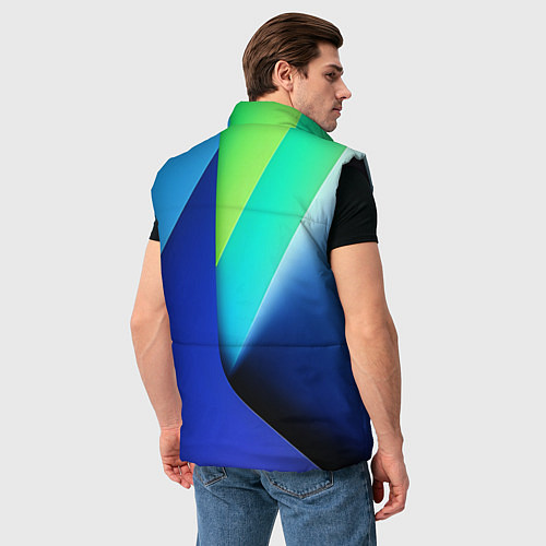 Мужской жилет Color blue green / 3D-Черный – фото 4