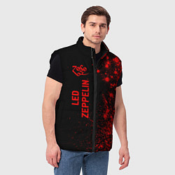 Мужской жилет Led Zeppelin - red gradient по-вертикали, цвет: 3D-черный — фото 2