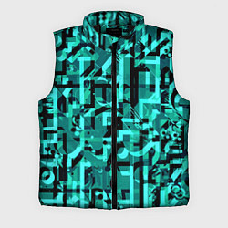 Мужской жилет Неоновый голубой объёмный эффект, цвет: 3D-черный