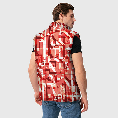 Мужской жилет Красно-белый объёмный эффект / 3D-Красный – фото 4