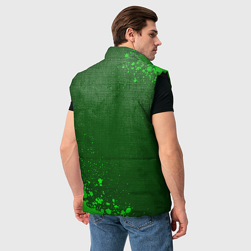 Мужской жилет Leeds United - green gradient вертикально / 3D-Черный – фото 4