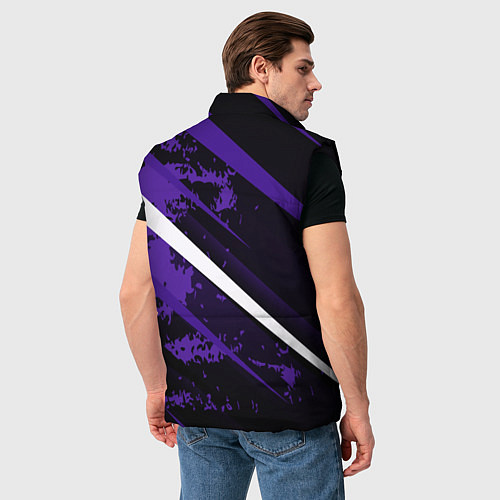 Мужской жилет Color black purple line / 3D-Черный – фото 4