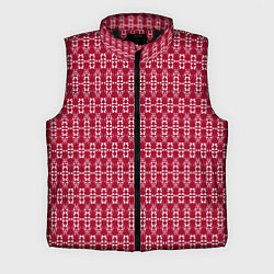 Мужской жилет Красно белый геометрический узор ретро