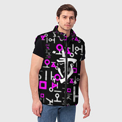 Мужской жилет Doom неоновый паттерн, цвет: 3D-черный — фото 2