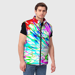 Мужской жилет Неоновые краски текстура неон, цвет: 3D-черный — фото 2