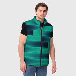 Мужской жилет Color light blue square, цвет: 3D-черный — фото 2