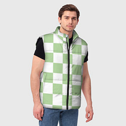Мужской жилет Квадраты зелёные, цвет: 3D-черный — фото 2