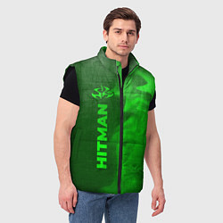 Мужской жилет Hitman - green gradient по-вертикали, цвет: 3D-черный — фото 2