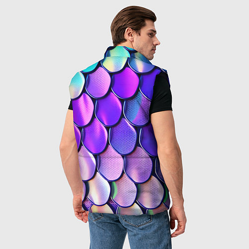 Мужской жилет Мазки краски с градиентом / 3D-Черный – фото 4